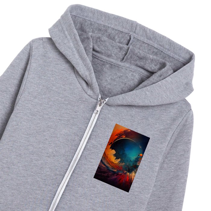 the cosmic vacuum - Abstract art Kids Zip Hoodie