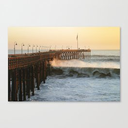 Ventura Pier with Big Wave Canvas Print