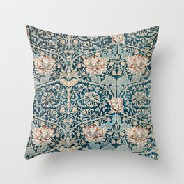 William Morris Honeysuckle pattern 1876 Throw Pillow