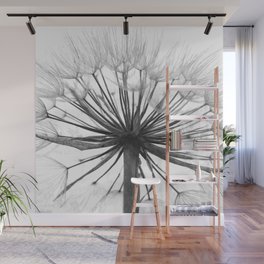 Black and White Dandelion Wall Mural