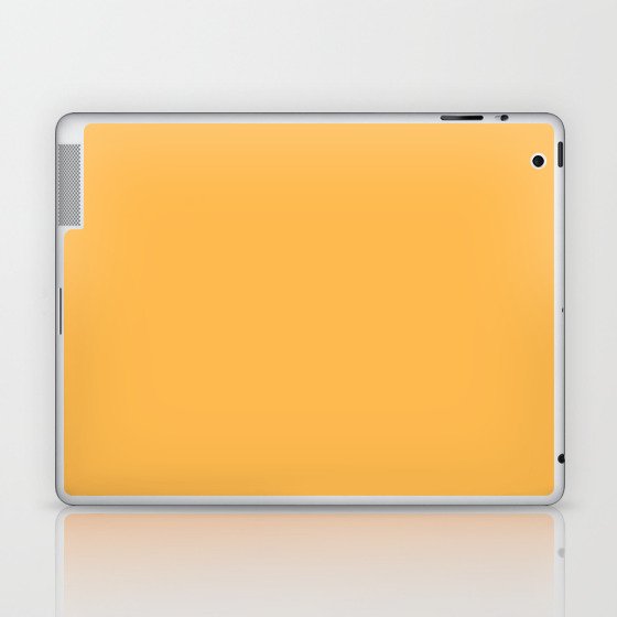 Pastel Orange Solid Color Popular Hues Patternless Shades of Orange Collection - Hex Value #FEBA4F Laptop & iPad Skin