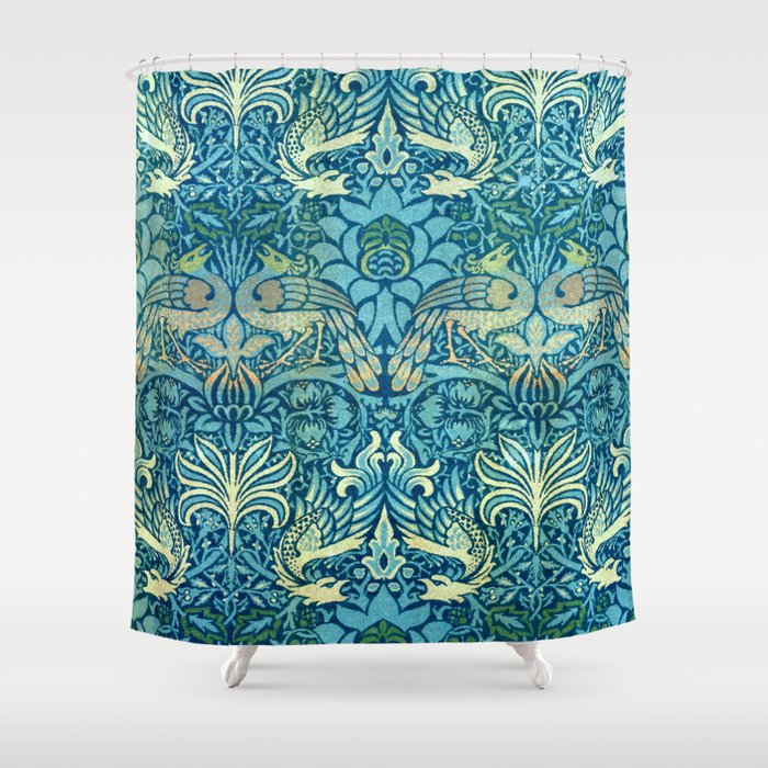 William Morris "Peacock and Dragon" Shower Curtain