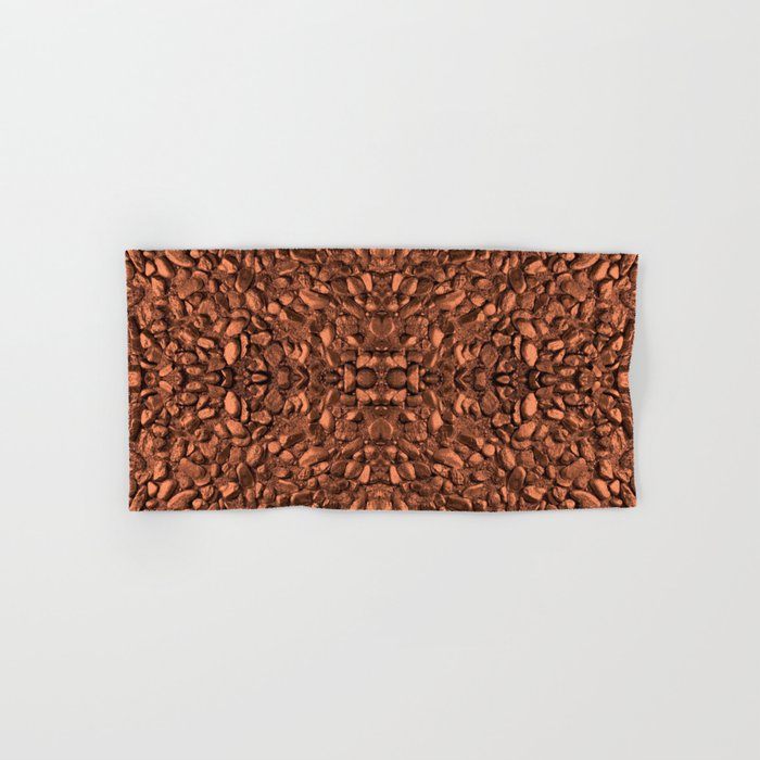 Brown Orange Copper Bronze Texture Motif Hand & Bath Towel