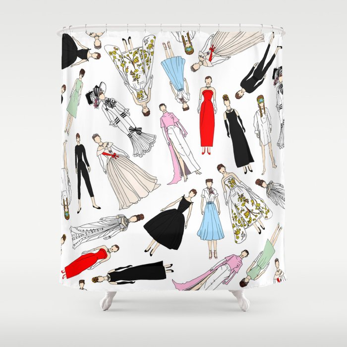 Audrey Fashion (Scattered) Shower Curtain
