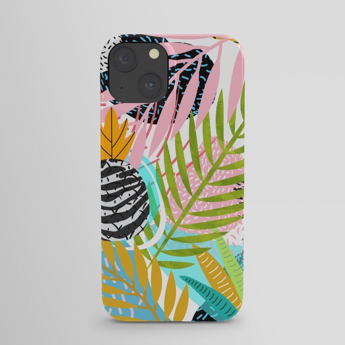abstract palm leaves iPhone Case