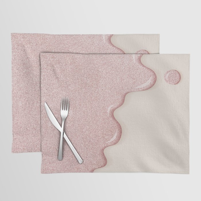 Blush Pink Glitter Placemat