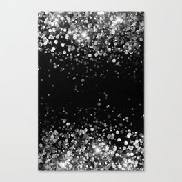 Silver Gray Black Glitter #3a (Faux Glitter - Photography) #shiny #decor #art #society6 Canvas Print