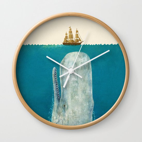 The Whale - colour option Wall Clock