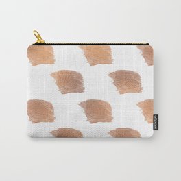 Rose Gold Brush Strokes Carry-All Pouch