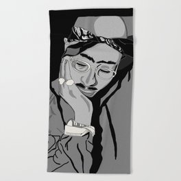 Thug in thought Beach Towel