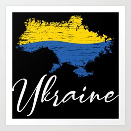 Stop war quote with ukrainian banner Art Print