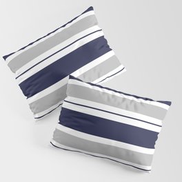 Navy Blue and Grey Stripe Pillow Sham