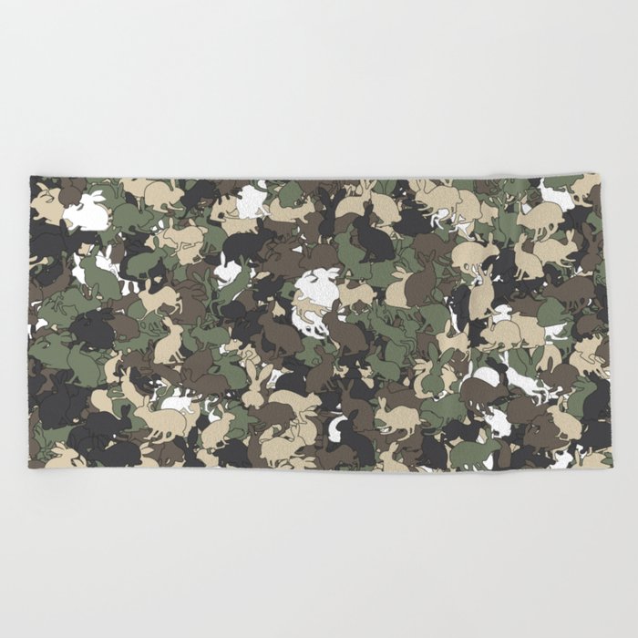 Bunny camouflage Beach Towel