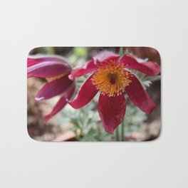 Pulsatilla vulgaris-Sasa Bath Mat | Garden, Digital, Flowers, Color, Red, Photo, Spring, Floral 