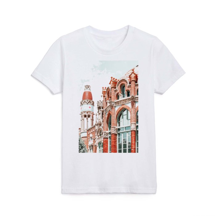 Hospital Sant Pau Barcelona, Urban Art Print, Barcelona City Modernism Architecture Print, Architect Lluis Domenech Montaner Kids T Shirt