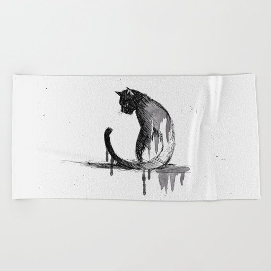 Here, Kitty Cat! Beach Towel