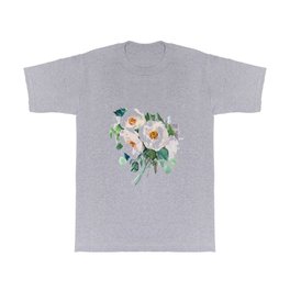 White Roses T Shirt | Whiteroses, Whitefloral, Flowers, Gardenroses, Painting, Englishdesign, Vintagefloral, Floraldesing, Floralwhite, Rosegarden 
