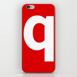 letter Q (White & Red) iPhone Skin