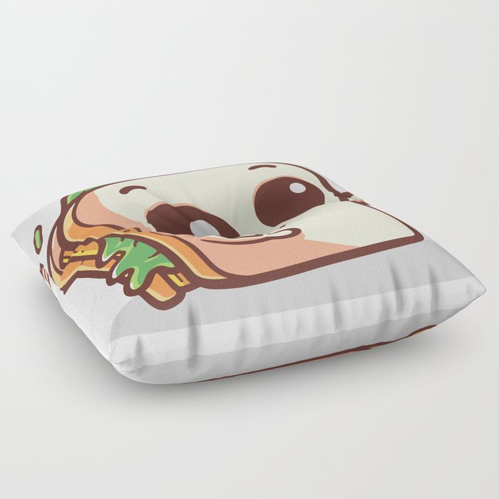 Cute Sandwich Illustration Floor Pillow