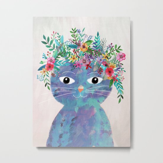 Flower cat II Metal Print