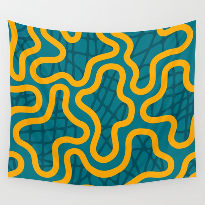 Abstract colorful retro print seamless pattern  Wall Tapestry