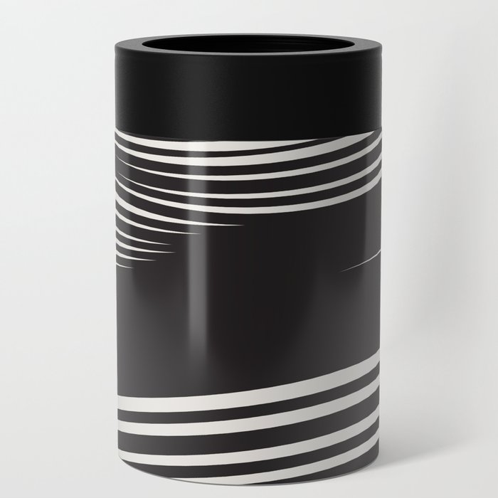 Wavy Black and Beige 6 Can Cooler