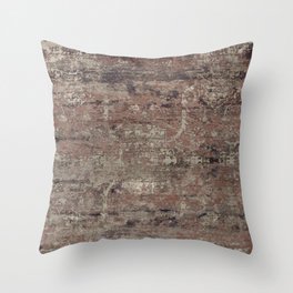 Antique Distressed Rustic Abstract Brown Throw Pillow