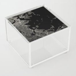 USA Boston - City Map - Black and White Acrylic Box