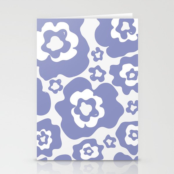 Abstract Blue Flower Pattern 05 Stationery Cards