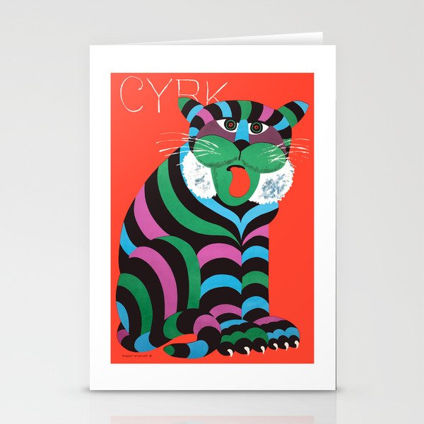 1975 CYRK Polish Circus Tiger Advertising Poster Stationery Cards