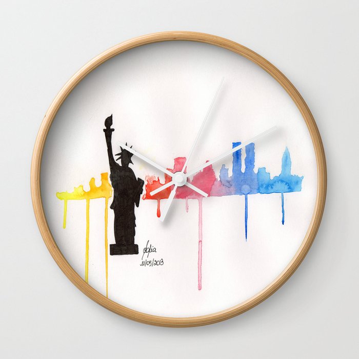 new york skyline Wall Clock