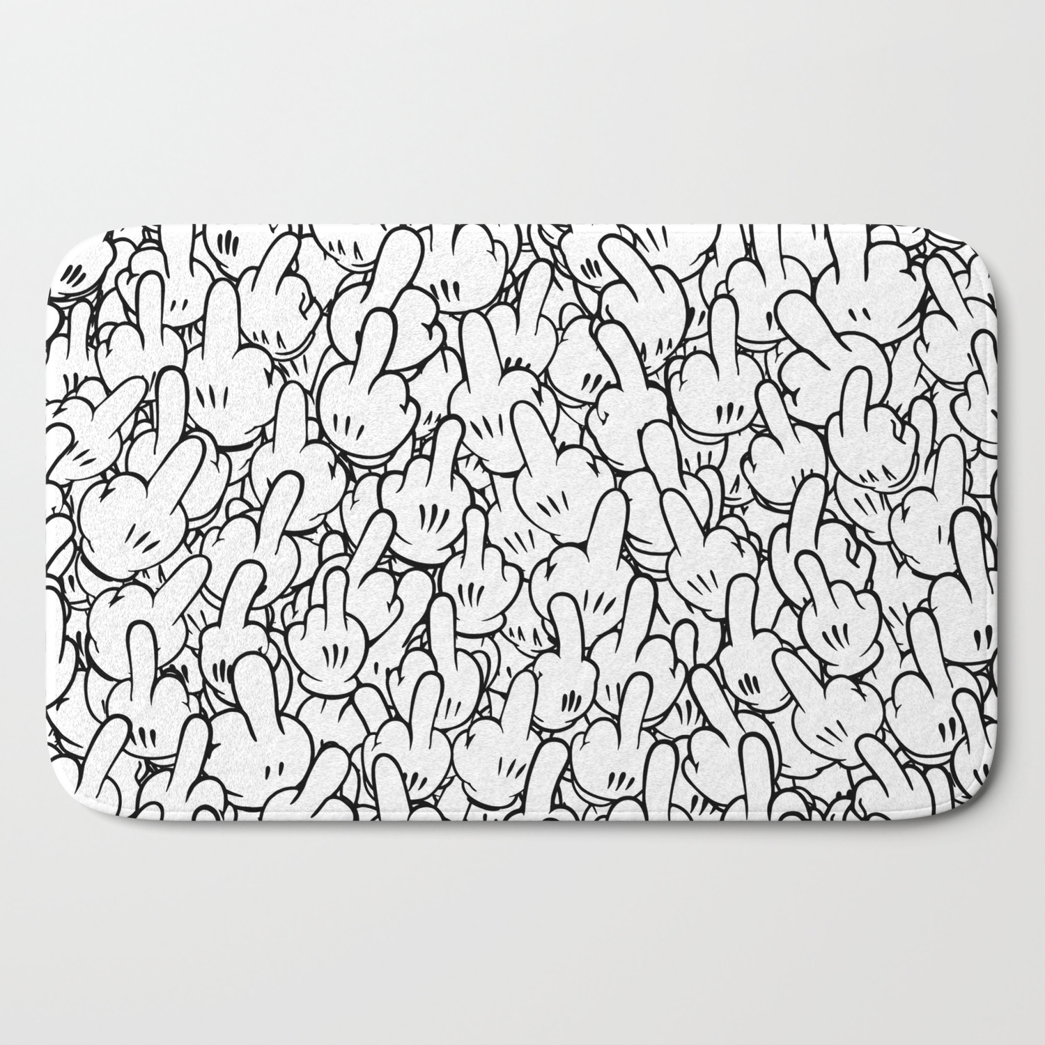 Middle Fingers Of Mickey Mouse Bath Mat By Dima V Society6