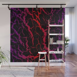 Cracked Space Lava - Purple/Red Wall Mural