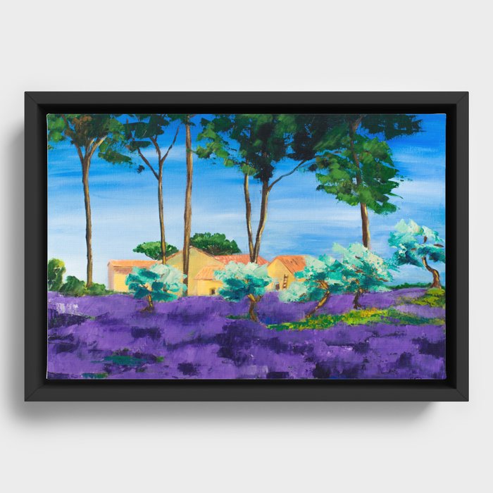 Among the Lavender Framed Canvas