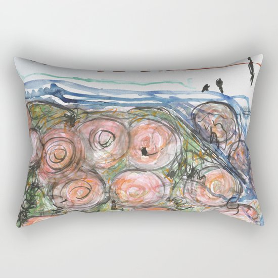 Watered Roses Rectangular Pillow