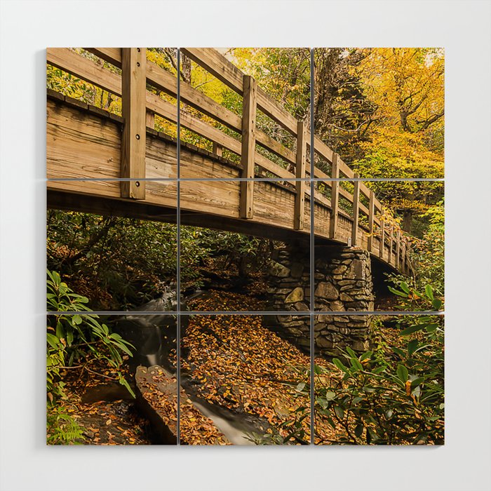 Blue Ridge Mountains - Rough Ridge Bridge Wood Wall Art