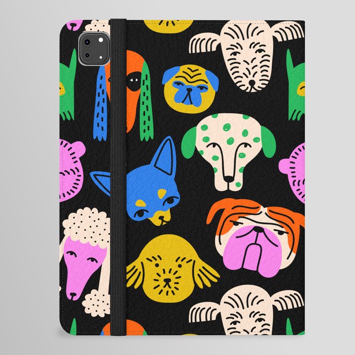 Funny colorful dog cartoon pattern iPad Folio Case