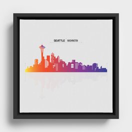 Seattle City Of Washington USA Framed Canvas