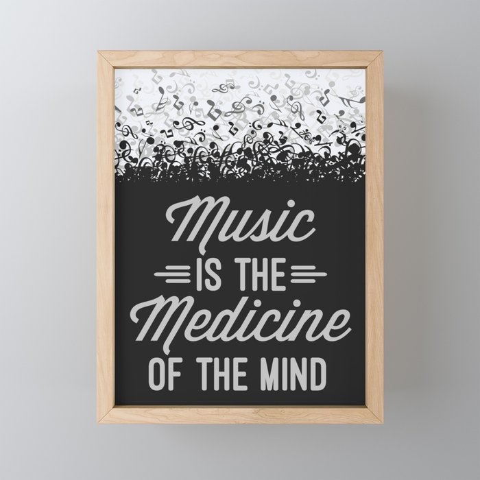 Music Medicine Mind Quote Framed Mini Art Print