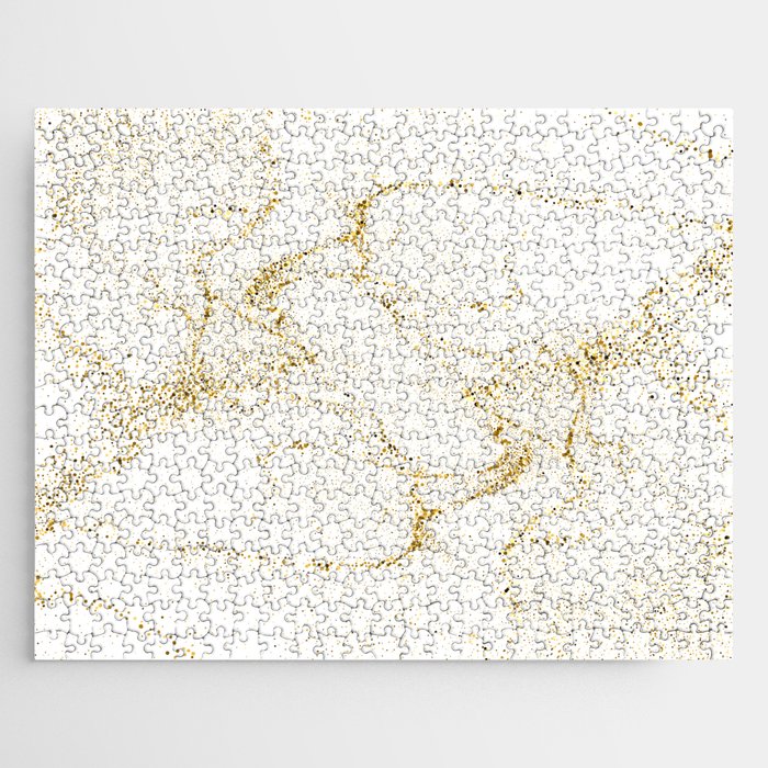 Gold Glitter - White Background Jigsaw Puzzle