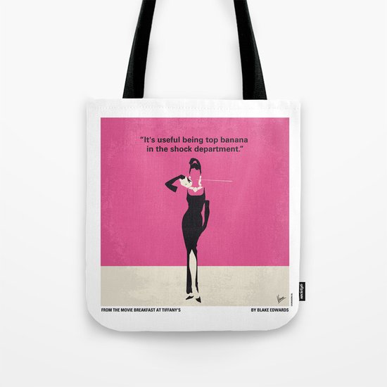 No204 My Breakfast at Tiffanys minimal movie poster Tote Bag