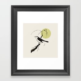 SINGING BIRD Simple Illustration  Framed Art Print