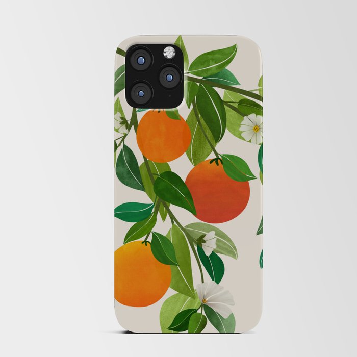 Oranges and Blossoms Tropical Fruit Painting iPhone Card Case