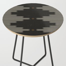 Southwestern Minimalist Black & White Side Table