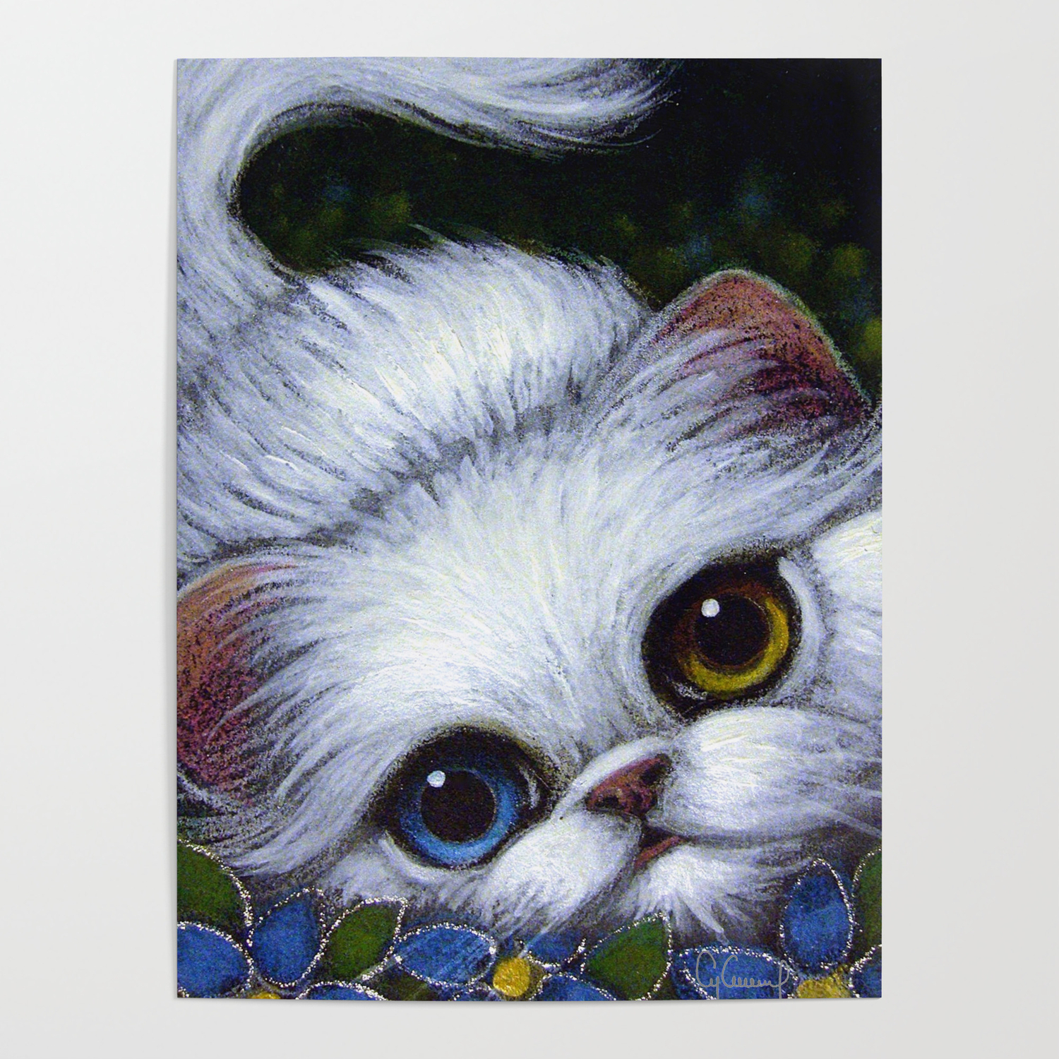 H Persian Cat Eyes Art Print Home Decor Wall Art Poster