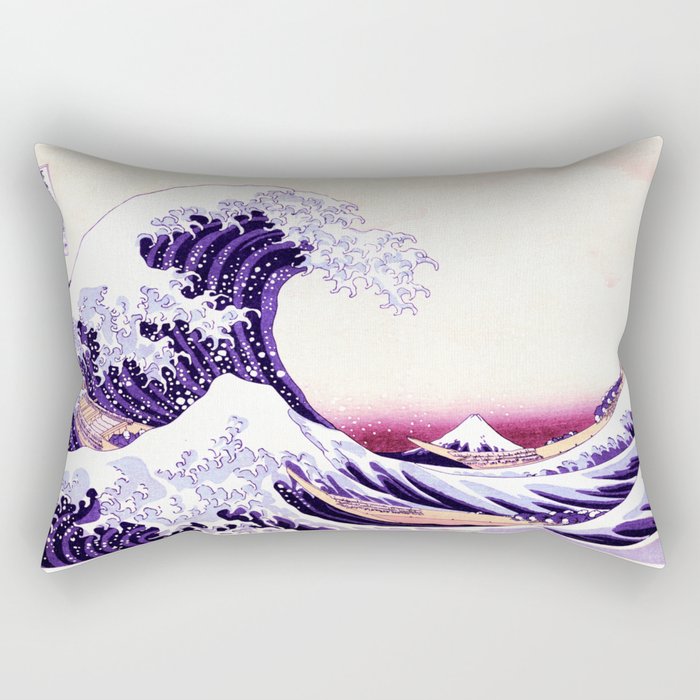 The Great wave purple fuchsia Rectangular Pillow