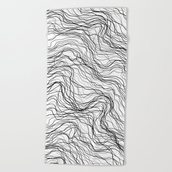 Black veins Beach Towel