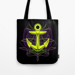 Pinstripe Anchor Tote Bag