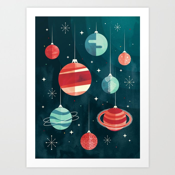 Joy to the Universe (in Teal) Art Print