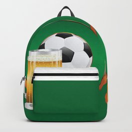 Beer and Soccer Ball in green circle Backpack | Green, Graphicdesign, Beer, Soccer, Symbol, Football, Team, Goal, League, Template 